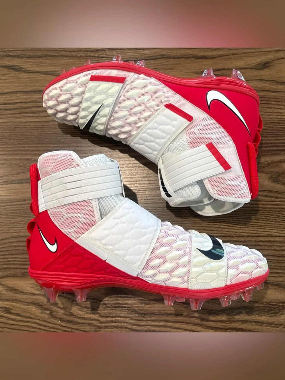 Size 13 Nike Force Savage Elite 2 Football Cleats White/Red BV3962-106